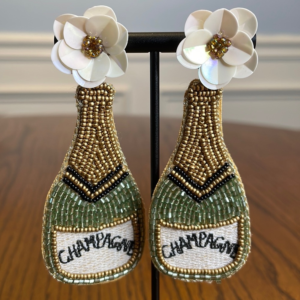 Champagne 🍾🥂 Beaded Earrings